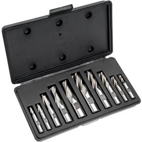 10 pc. Combination 2 & 4 Flute End Mill Set - HSS