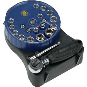21 pc. Ratchet & Socket Dispenser Kit