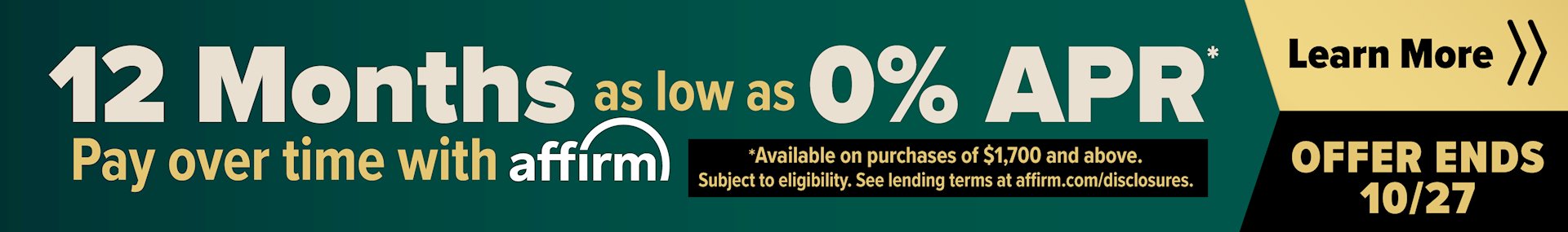 Banner for 10-21 Affirm Offer