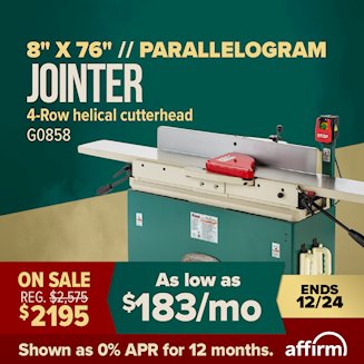 Banner for Affirm - G0858 Jointer