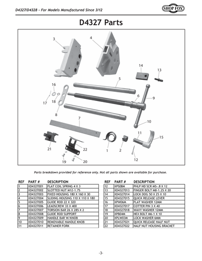 Part Diagram for D4327