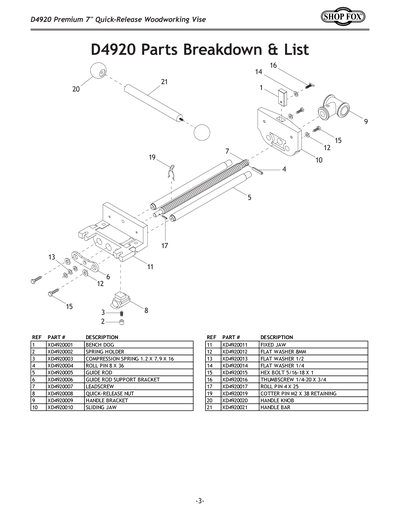 Part Diagram for D4920