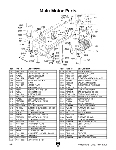 Part Diagram for G0451