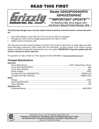 Part Diagram for G0453P