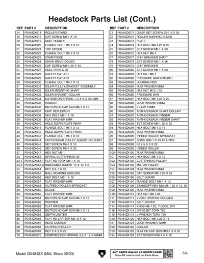 Part Diagram for G0454ZX
