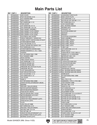 Part Diagram for G0458ZX