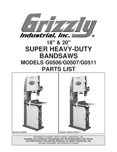 Part Diagram for G0506