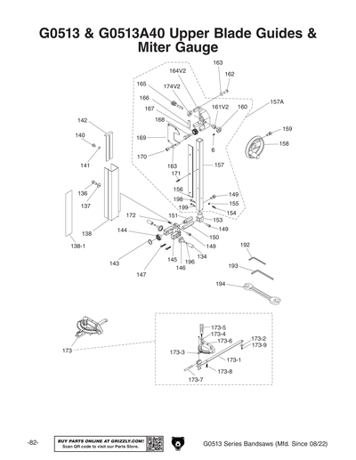 Part Diagram for G0513X2