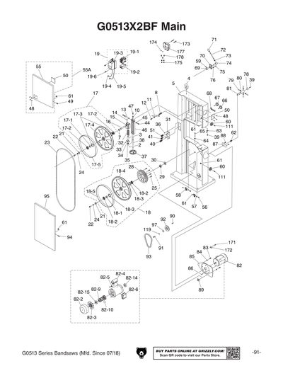 Part Diagram for G0513X2F