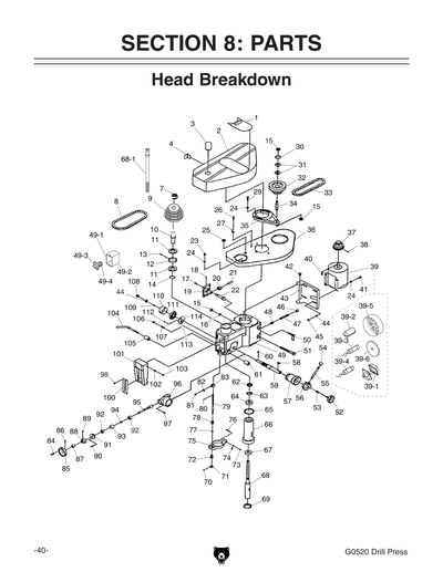 Part Diagram for G0520