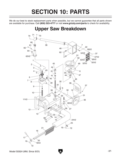 Part Diagram for G0524