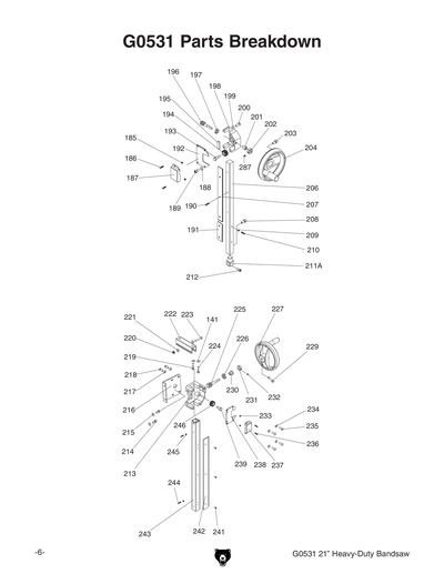 Parts for G0531 21