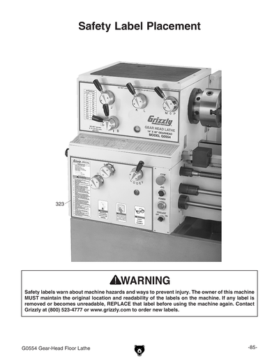 Parts for G0554 14