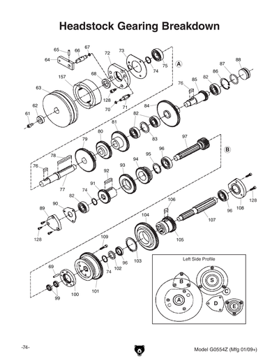 Parts for G0554Z 14