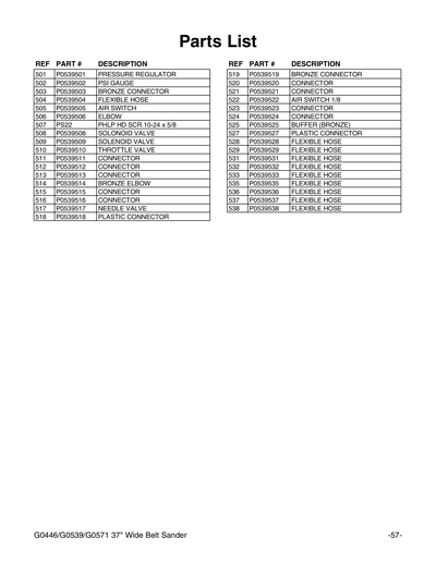 Part Diagram for G0571