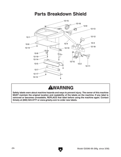 Part Diagram for G0599
