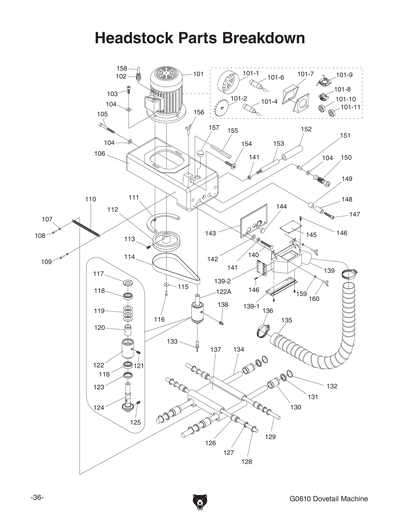 Parts for G0610 11-1/4