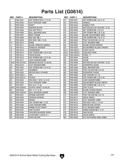 Part Diagram for G0613