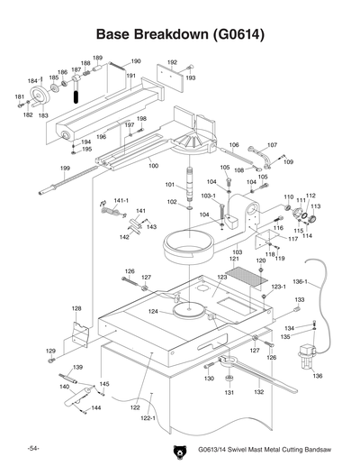 Parts for G0613 7