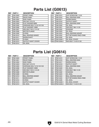 Part Diagram for G0613