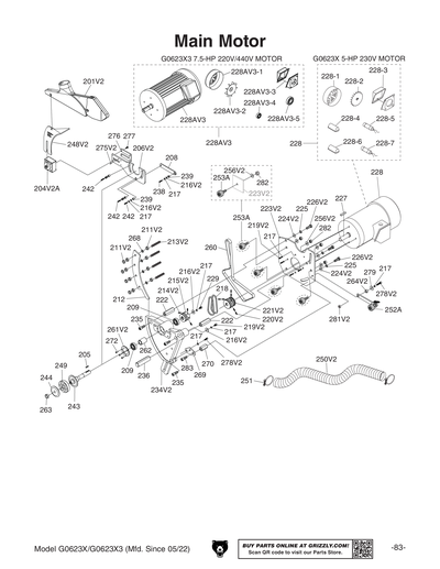 Part Diagram for G0623X