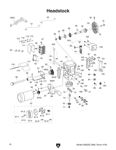 Part Diagram for G0632Z
