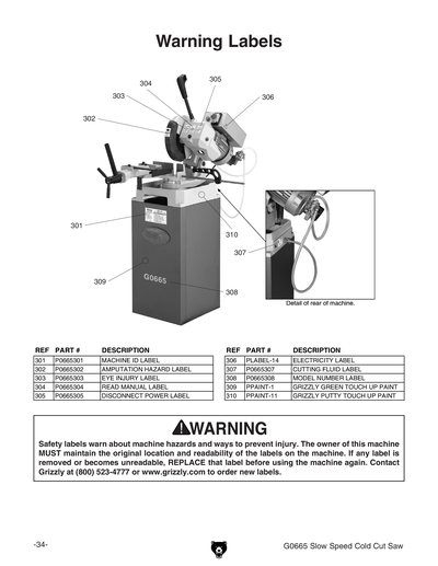 Part Diagram for G0665