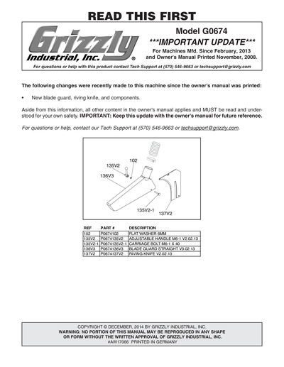 Part Diagram for G0674