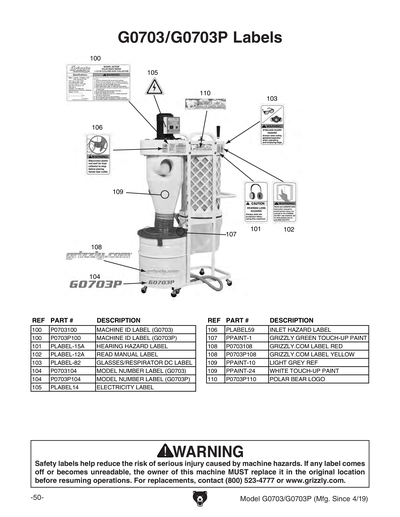 Part Diagram for G0703P