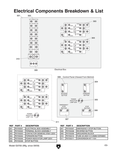 Part Diagram for G0705