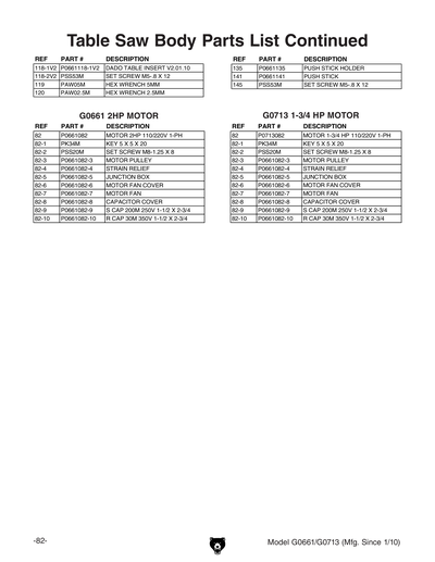 Part Diagram for G0713