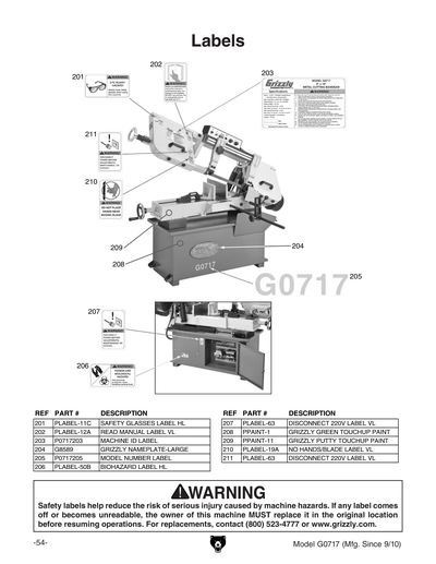 Part Diagram for G0717