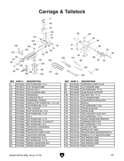 Part Diagram for G0745