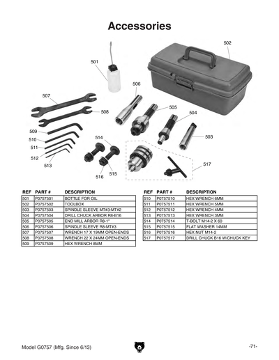 Part Diagram for G0757