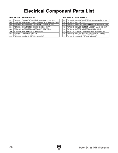 Part Diagram for G0762
