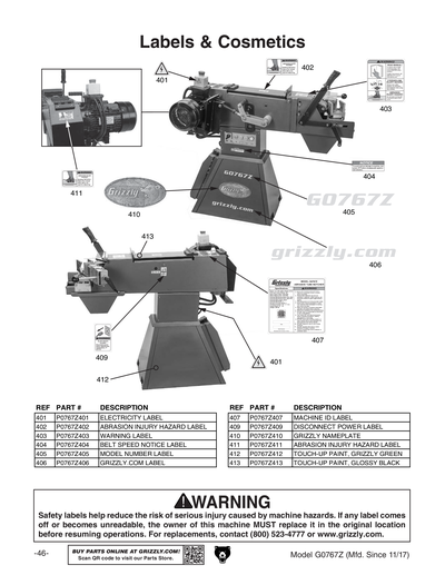 Part Diagram for G0767Z