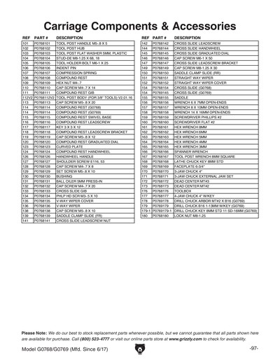 Part Diagram for G0769