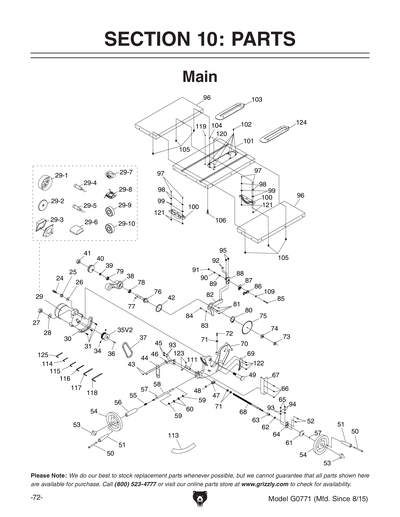 Part Diagram for G0771