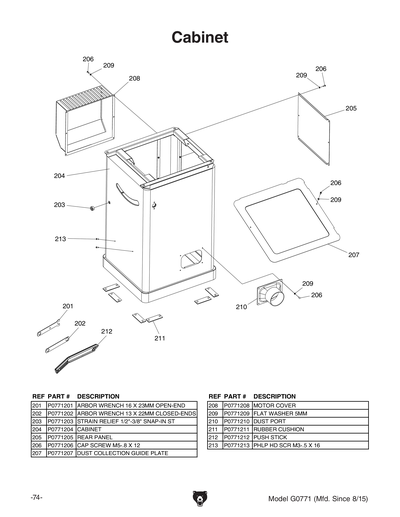 Part Diagram for G0771