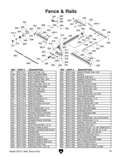 Part Diagram for G0771