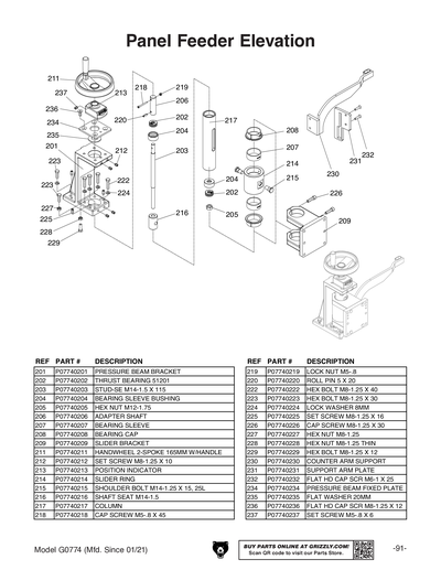 Part Diagram for G0774