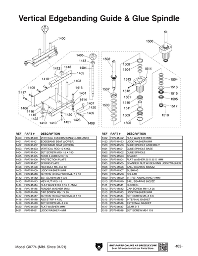 Part Diagram for G0774