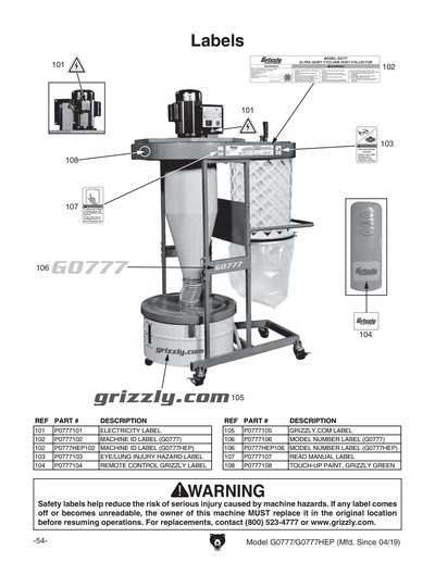 Part Diagram for G0777HEP
