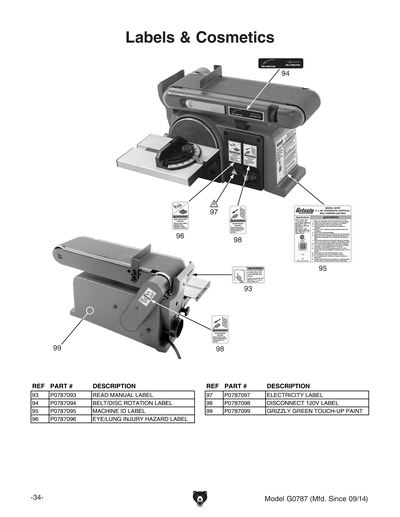 Part Diagram for G0787