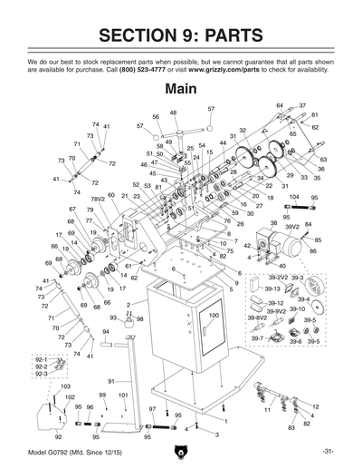 Part Diagram for G0792