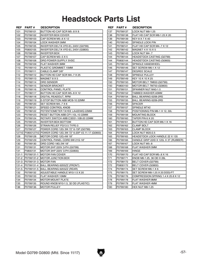 Part Diagram for G0799