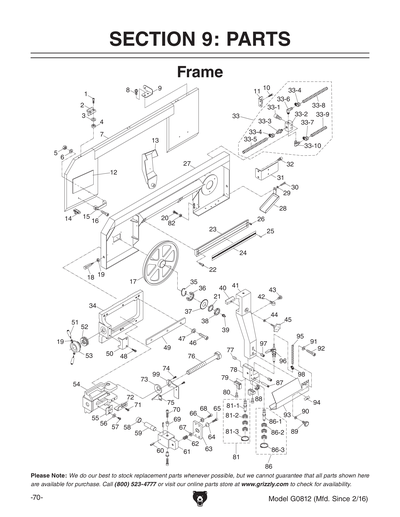 Part Diagram for G0812