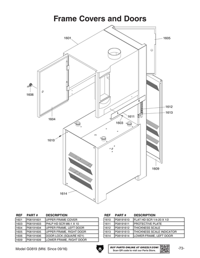 Part Diagram for G0819