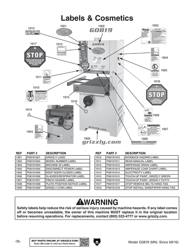 Part Diagram for G0819