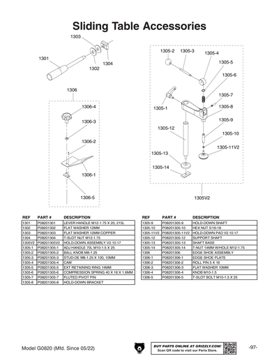 Part Diagram for G0820